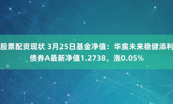 股票配资现状 3月25日基金净值：华宸未来稳健添利债券A最新净值1.2738，涨0.05%