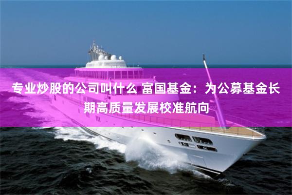 专业炒股的公司叫什么 富国基金：为公募基金长期高质量发展校准航向
