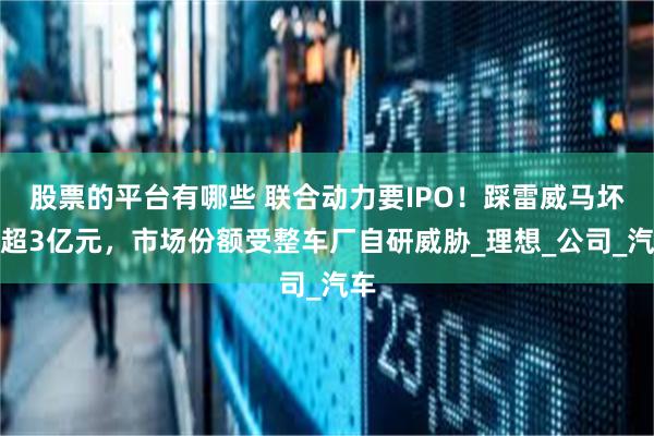 股票的平台有哪些 联合动力要IPO！踩雷威马坏账超3亿元，市场份额受整车厂自研威胁_理想_公司_汽车