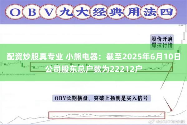 配资炒股真专业 小熊电器：截至2025年6月10日公司股东总户数为22212户