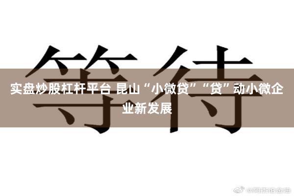 实盘炒股杠杆平台 昆山“小微贷”“贷”动小微企业新发展
