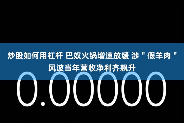 炒股如何用杠杆 巴奴火锅增速放缓 涉＂假羊肉＂风波当年营收净利齐飙升