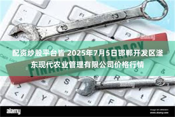 配资炒股平台皆 2025年7月5日邯郸开发区滏东现代农业管理有限公司价格行情