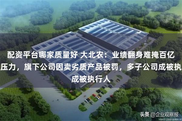 配资平台哪家质量好 大北农：业绩翻身难掩百亿短债压力，旗下公司因卖劣质产品被罚，多子公司成被执行人