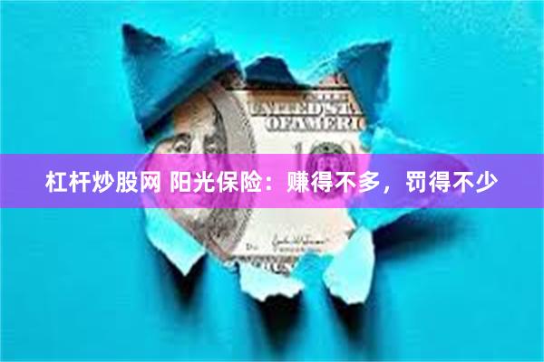 杠杆炒股网 阳光保险：赚得不多，罚得不少