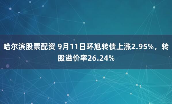 哈尔滨股票配资 9月11日环旭转债上涨2.95%，转股溢价率26.24%